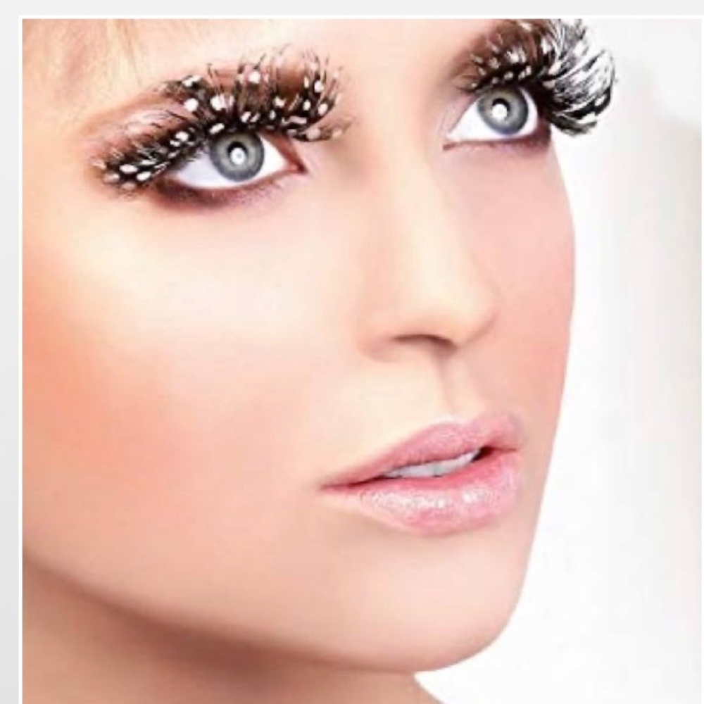New Forum Eyelashes Faux-cils Black White Polka Dots Halloween Accessory NWT